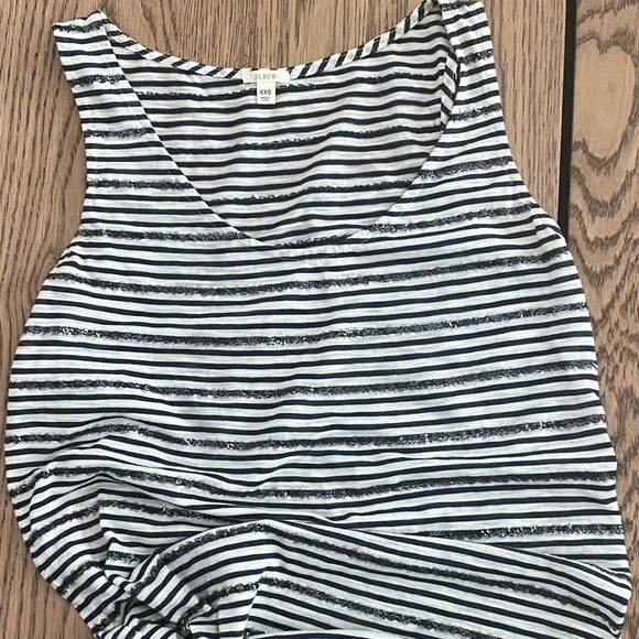 J. Crew navy/white stripe sequin tank - XXS - Picture 1 of 8